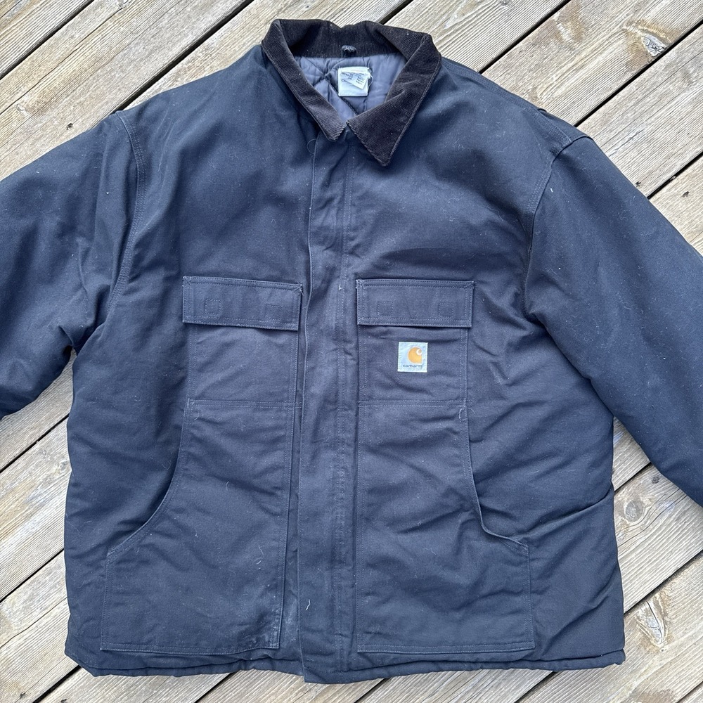 Carhartt C003 BLK Duck Canvas Jacket Arctic Quilt Lined 3XL USA Union Made